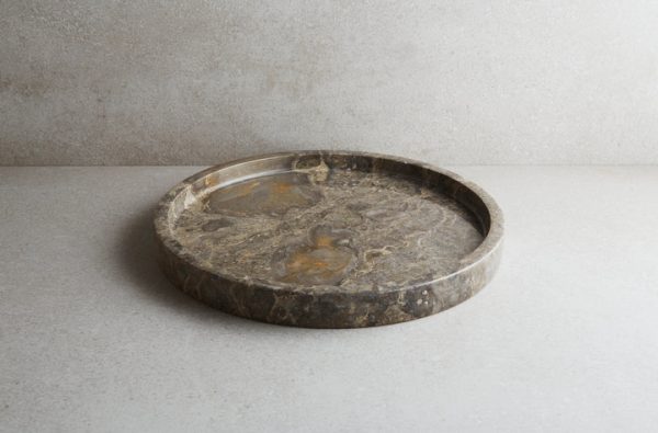 Marble Round Tray (Grey)（大理石圆托盘（灰色））